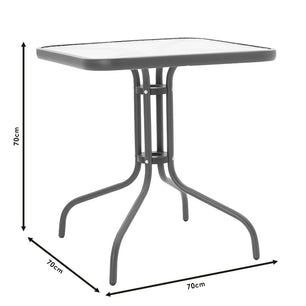 Τραπέζι Watson pakoworld μέταλλο καφέ-γυαλί 70x70x70εκ