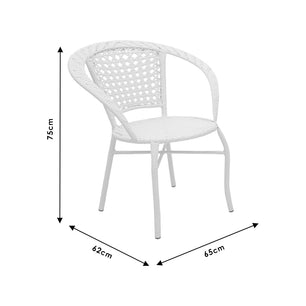 Σαλόνι Saylor pakoworld σετ 3τεμ μέταλλο-pe rattan λευκό