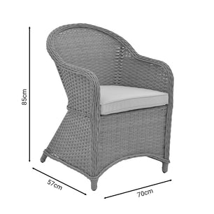 Πολυθρόνα κήπου Hadrian pakoworld rattan καφέ- textilene μπεζ 57x70x85εκ