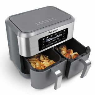 Rohnson R-2844 Air Fryer με Διπλό Αποσπώμενο Κάδο 8.5lt Γκρι