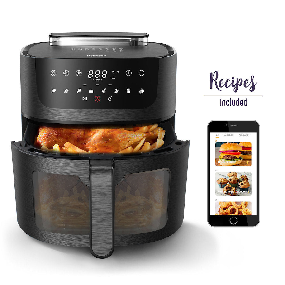 Rohnson R-2858 Air Fryer 8lt Μαύρο